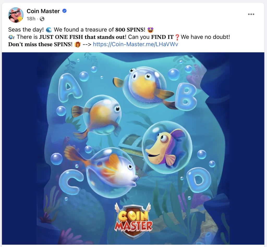 Coin Master Free Spins Facebook Page